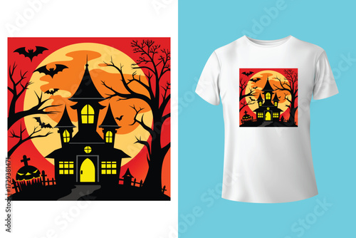 halloween wich t shirt design concept