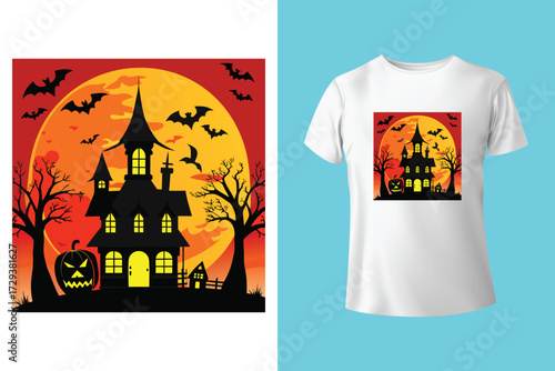 halloween wich t shirt design concept