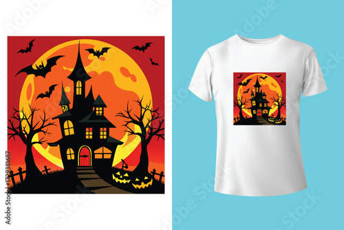 halloween wich t shirt design concept