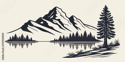 mountain landscape vector