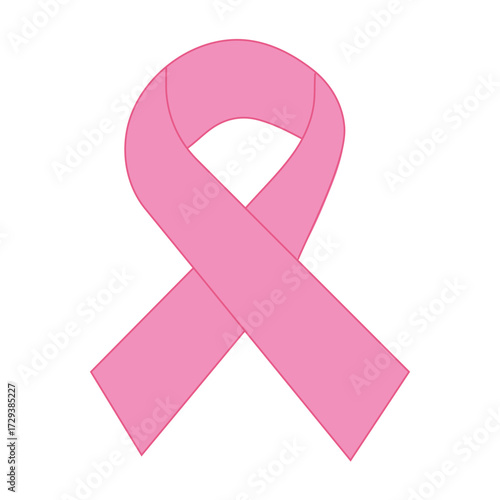 The neon pink ribbon symbol for Breast Cancer Awareness Month in October. A symbol of hope, support, survivors, patients, and healthcare community. Sign for promoting women's health and wellness. PNG