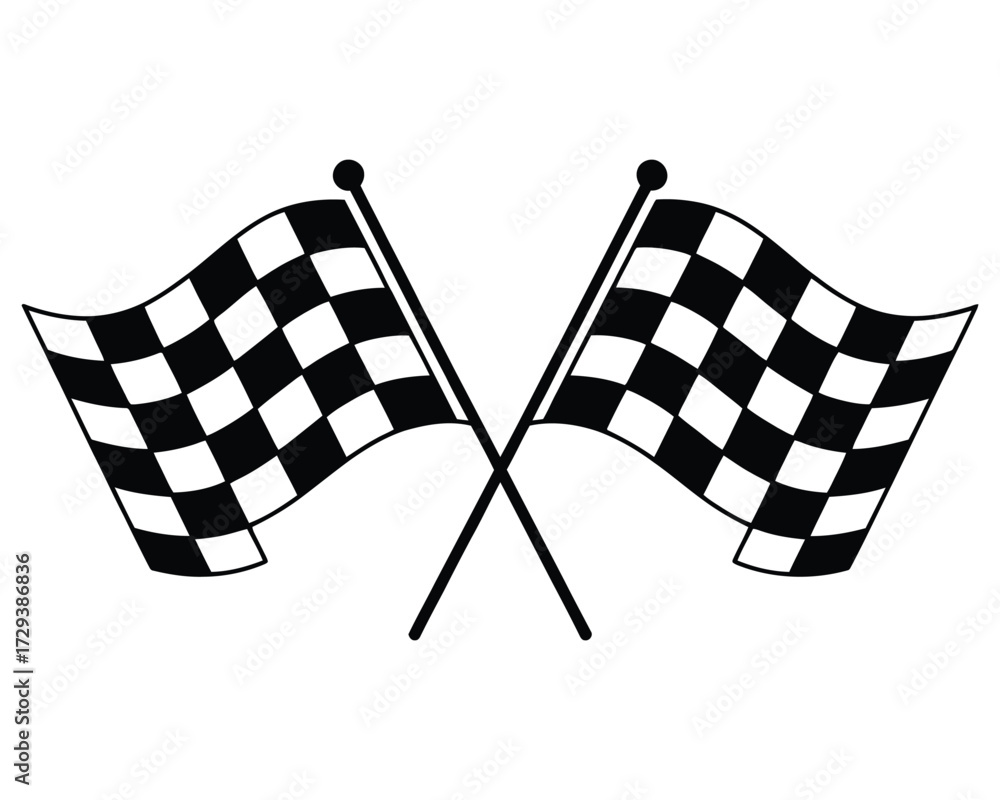 Fototapeta premium Checkered Flags A Symbolic Representation of Victory and Racing