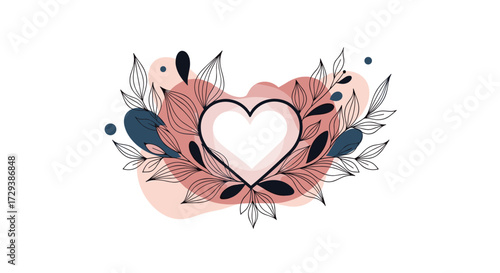A beautiful floral wreath with a heart-shaped frame for your cherished memories.