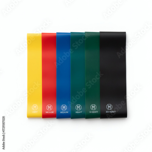 Color resistance bands set isolated on white background