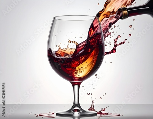wine is being poured in a glass and it is swirling and coming out of the glass