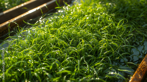 Green Ground Cover in Raised Bed Garden