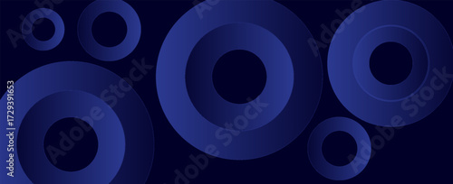 blue background with circles of different sizes and colors. The circles are arranged in a way that creates a sense of movement and energy. Scene is dynamic and lively, vector