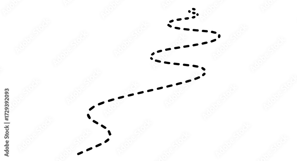 Obraz premium Winding Dashed Line Graphic Abstract Path Element Illustration for Visual Designs