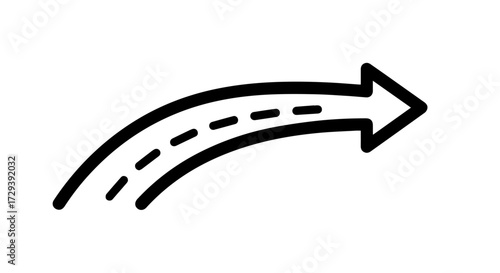 Curved Road Arrow Icon Navigating the Path Forward with a Simple Directional Design