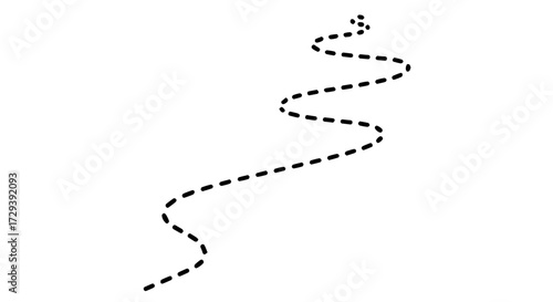 Winding Dashed Line Graphic Abstract Path Element Illustration for Visual Designs