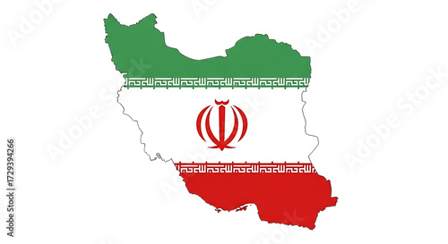 Iran map with flag isolated on transparent background the national flag of iran is placed within the borders of the country symbol of patriotism and freedom vector illustration