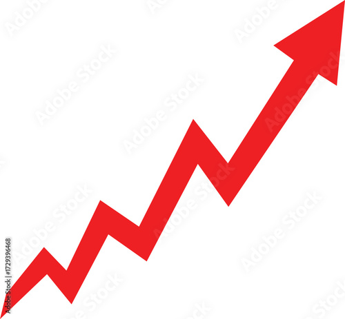 Vector art of red arrow graph trending upwards