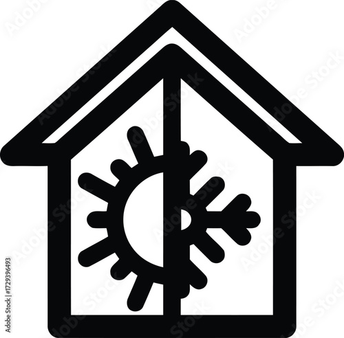 Air conditioning symbol. Climate control concept, house cooling, comfort living. Conditioner vector icon set. Conditioner with fresh air