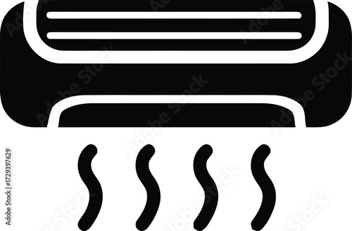 Air conditioning symbol. Climate control concept, house cooling, comfort living. Conditioner vector icon set. Conditioner with fresh air