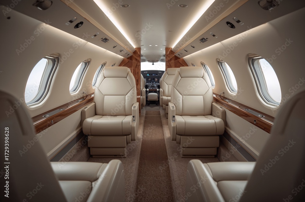 Obraz premium Close-up view of an opulent personal aircraft interior