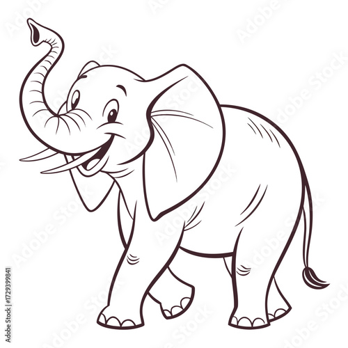 Happy cartoon elephant walking animal mammal