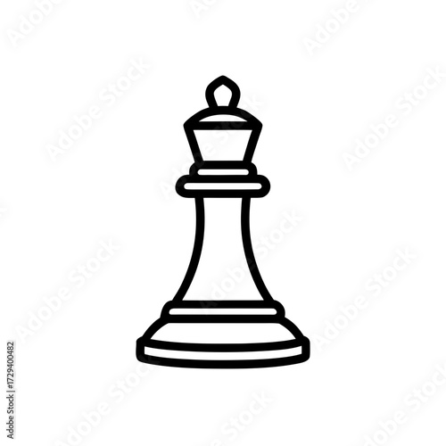 Queen chess piece outline icon on transparent background silhouette