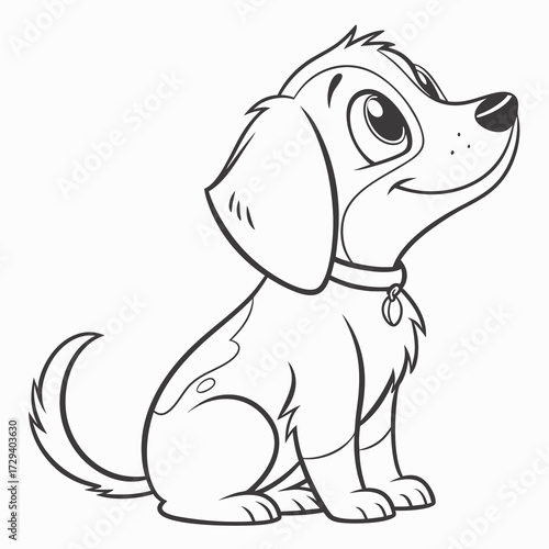 Cartoon puppy sitting animal
