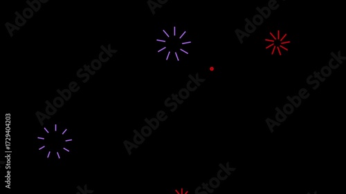 Festive firework background animation with colorful celebration