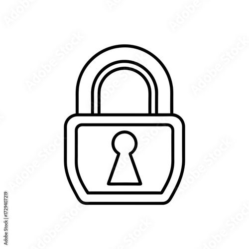 Outline of a simple padlock on transparent background