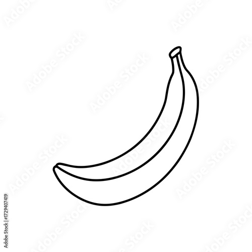 Outline drawing of a banana on transparent background