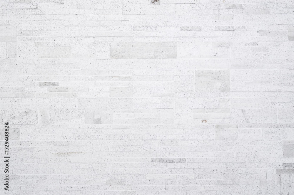 Fototapeta premium Bright White Stone Brick Wall Surface, Contemporary Tile Design Texture