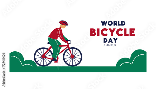 World bicycle day celebration with a person riding a bicycle