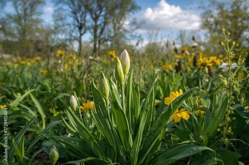 Flower buds are on the verge of blossoming.