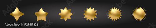 Gold Star icon set. Holiday stars art