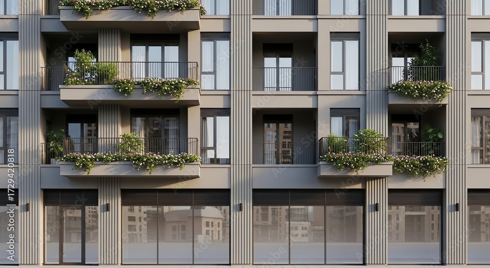 Fototapeta premium A building with many balks on the balks