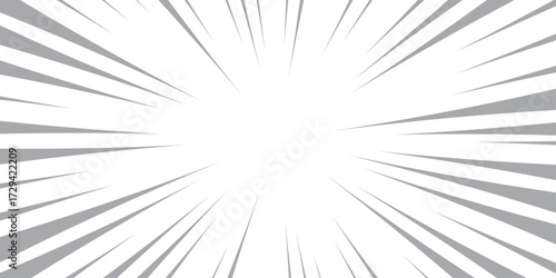 Manga-style speed frame design on a transparent background. Manga action, abstract speed. Anime focus isolated on white background. Comic book explosion lines wallpaper. Radial speed lines sunburst. 