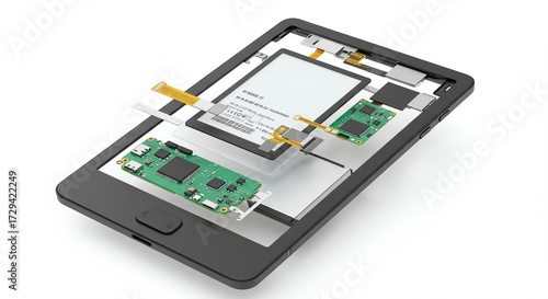The iphone is being removed from its motherboard
