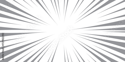 Manga-style speed frame design on a transparent background. Manga action, abstract speed. Anime focus isolated on white background. Comic book explosion lines wallpaper. Radial speed lines sunburst. 