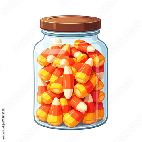 Halloween candy corn in a jar