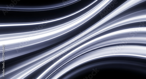 Abstract background with bright white lines on a dark backdrop, creating a sense of speed and motion the lines curve and twist, adding a dynamic and futuristic feel perfect for technology or scifi the