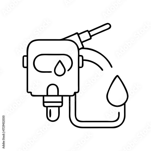 Vector art of fuel pump icon with dripping liquid