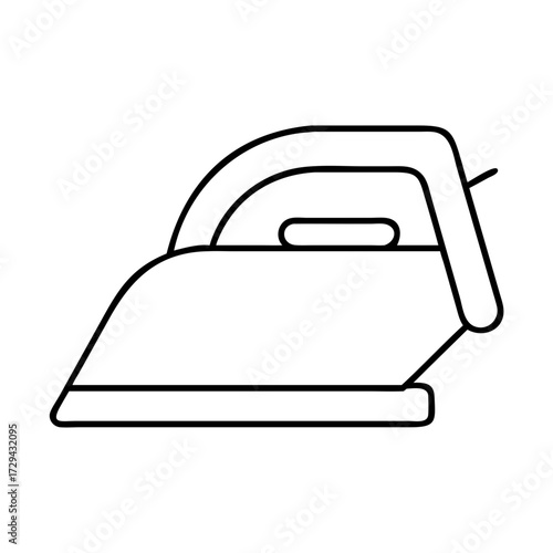 Vector art of simple line art icon of a clothes iron