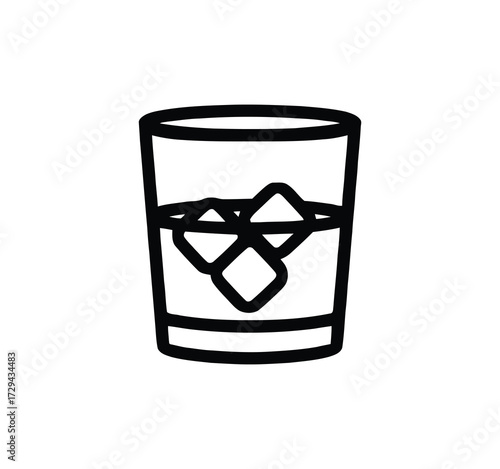 Drinks Line Icons Outline Set. logo, Juice Bottle, Chocolate Drink, Planter's Punch, Ice Bucket with Bottle, Last Word Cocktail, Sidecar Drink, Pomegranate Martini, Beer Mug, and More are Included in 