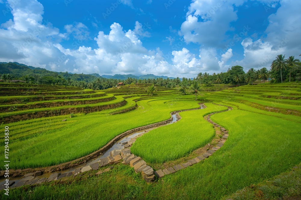 Fototapeta premium Terraced Paddy Landscapes of Jatiluwih