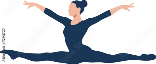 Gymnast Girl Silhouette in Dynamic Gymnastic Clipart Design