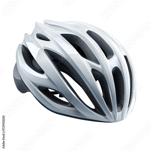 Sleek white bicycle helmet for safety and performance