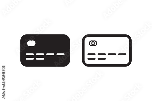 Credit card icons isolated on white background for business and finance