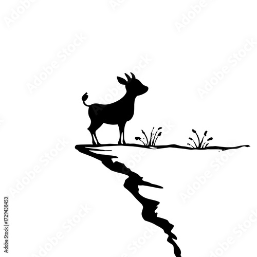 calve. calve simple black and white line art vector logo