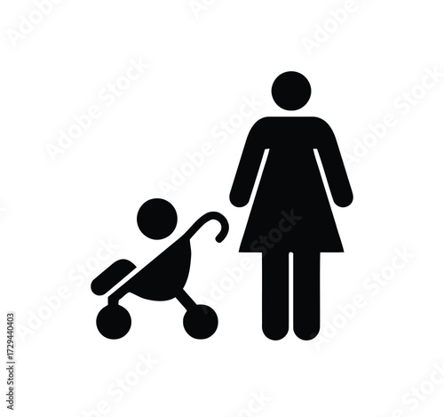 Icon Set for Parents and Families. Featured are vector illustrations of parents with children, family bonding, pregnancy, playing with children, reading together, spending time at home, family life, a