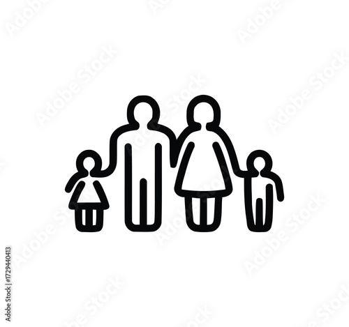 Icon Set for Parents and Families. Featured are vector illustrations of parents with children, family bonding, pregnancy, playing with children, reading together, spending time at home, family life, a