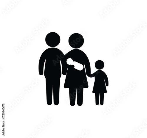 Icon Set for Parents and Families. Featured are vector illustrations of parents with children, family bonding, pregnancy, playing with children, reading together, spending time at home, family life, a