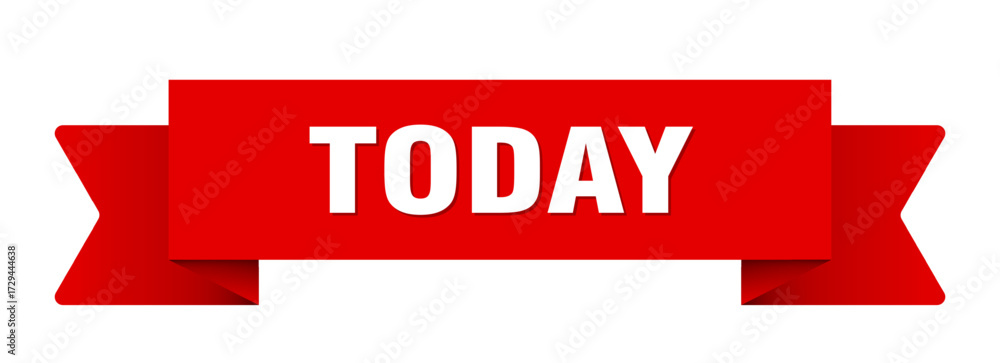today ribbon isolated on transparent background. today ribbon