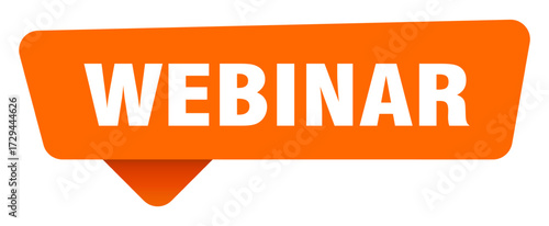 webinar sticker. webinar orange sign isolated on transpatent background