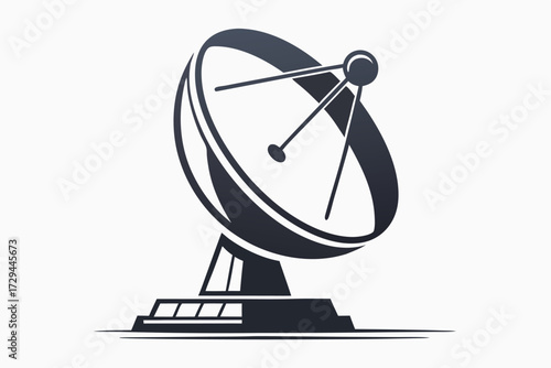 Isolated Satellite Dish on White Background Icon