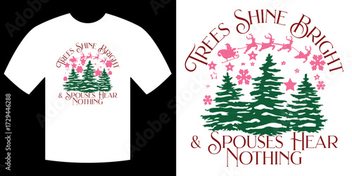 Holiday Tee Shirt Design: A festive t-shirt design displays a heartwarming Christmas scene with a whimsical message, perfectly blending seasonal cheer and a touch of humor.